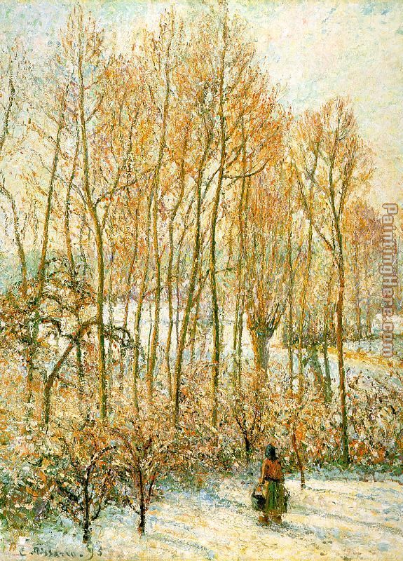 Morning Sunlight on the Snow painting - Camille Pissarro Morning Sunlight on the Snow art painting